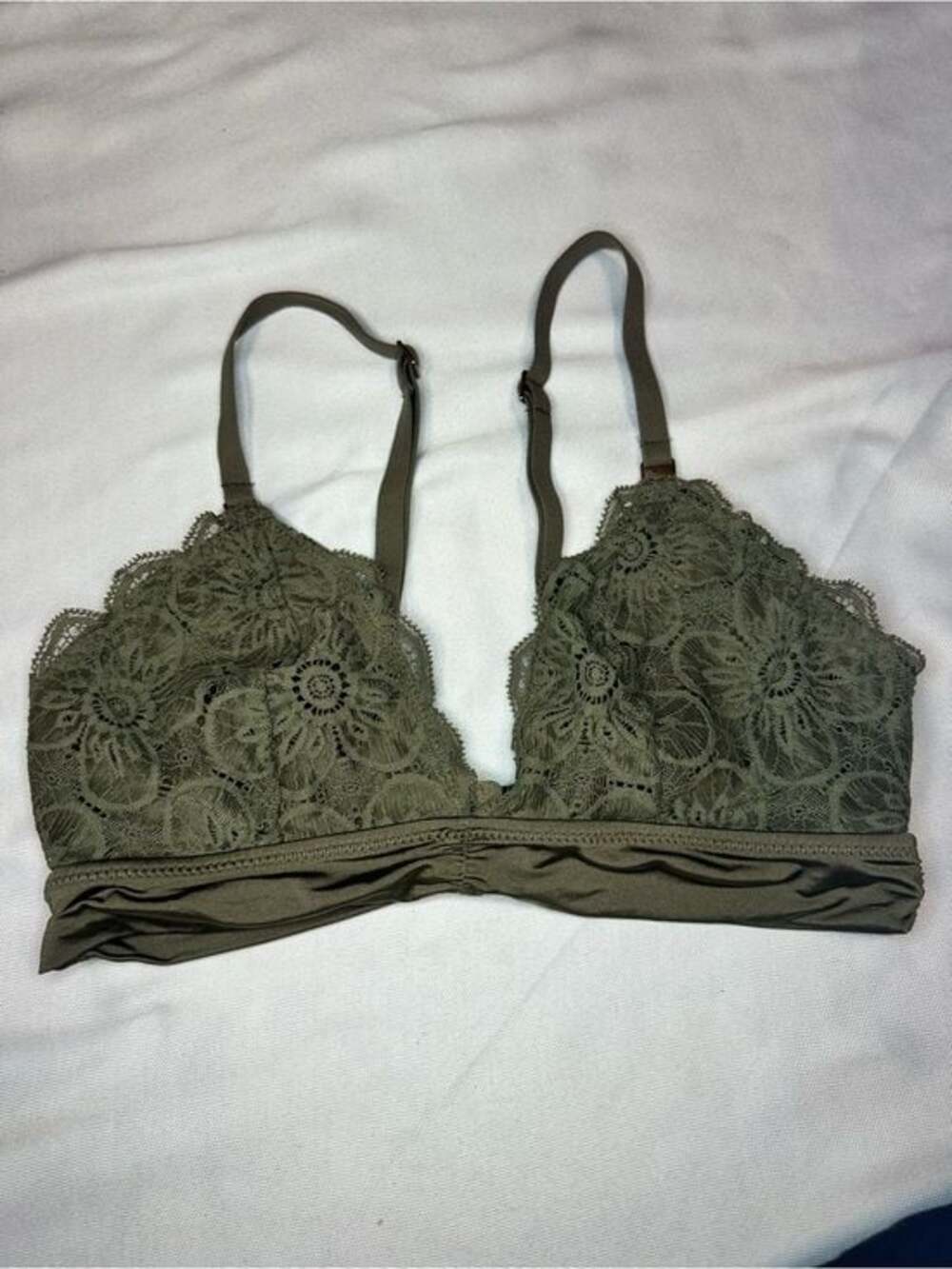 aerie Olive Green Lace Bralette